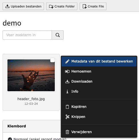 Pagina eigenschappen